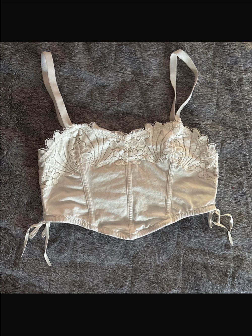 Ivory Lace Bustier Crop Top